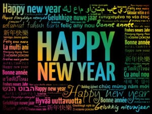Frohes neues Jahr in verschiedenen Sprachen