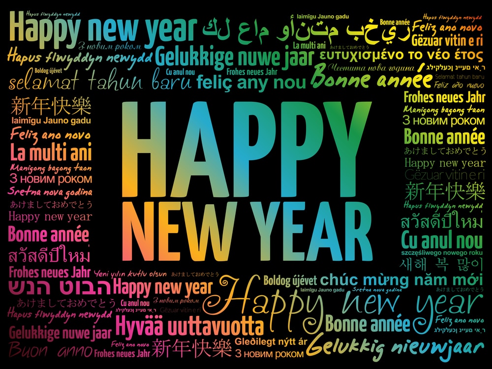Frohes neues Jahr in verschiedenen Sprachen