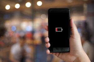 Smartphone Akku fast leer