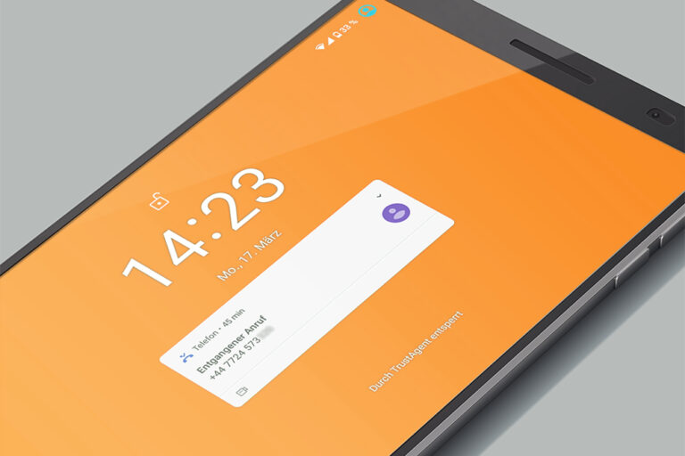 Anruf mit +44-Vorwahl auf dem Smartphone.