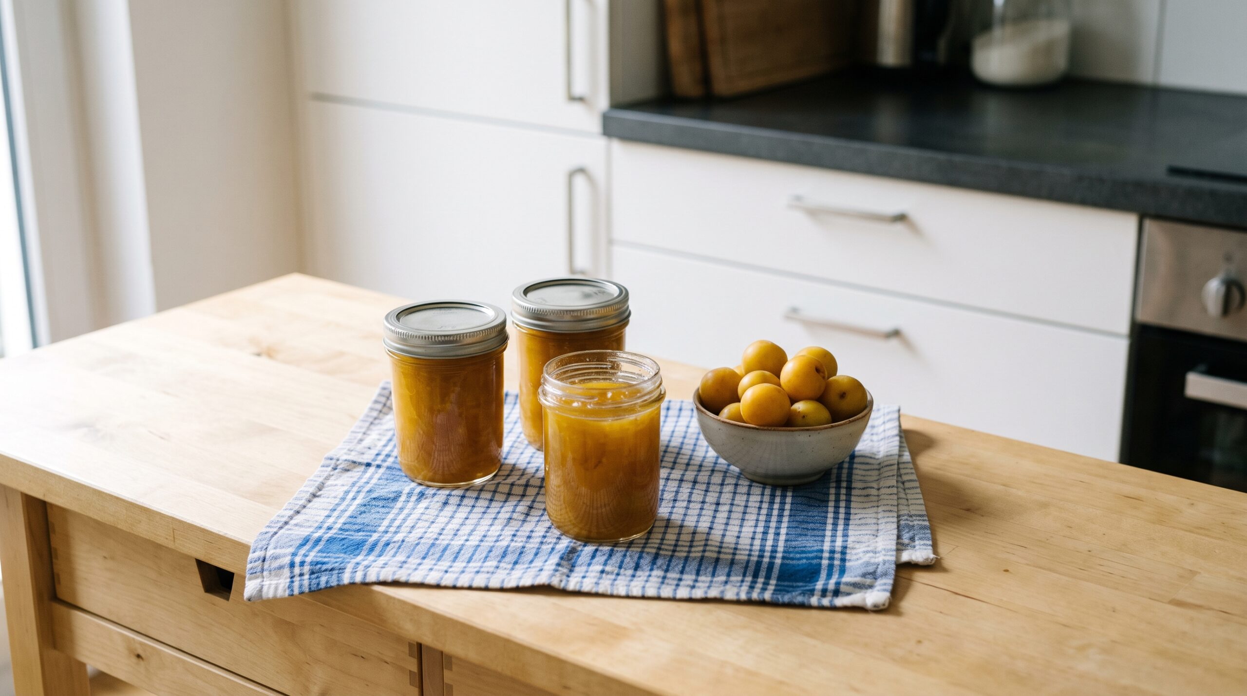 mirabellen marmelade nach omas rezept in einer natürlichen Alltagsszene