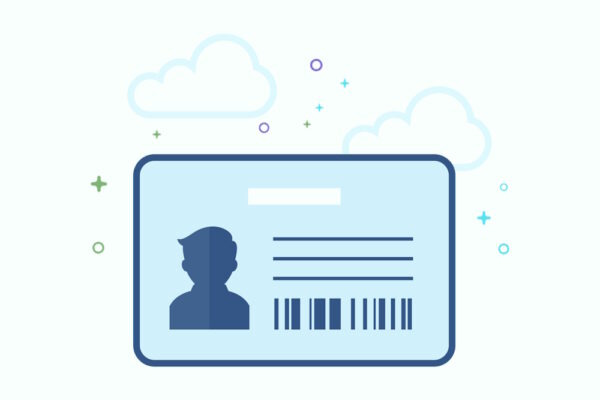 Eine stilisierte Illustration eines Personalausweises, als Symbol für wichtige Dokumente, die man für den digitalen Notfall-Koffer in der Cloud digitalisieren sollte.